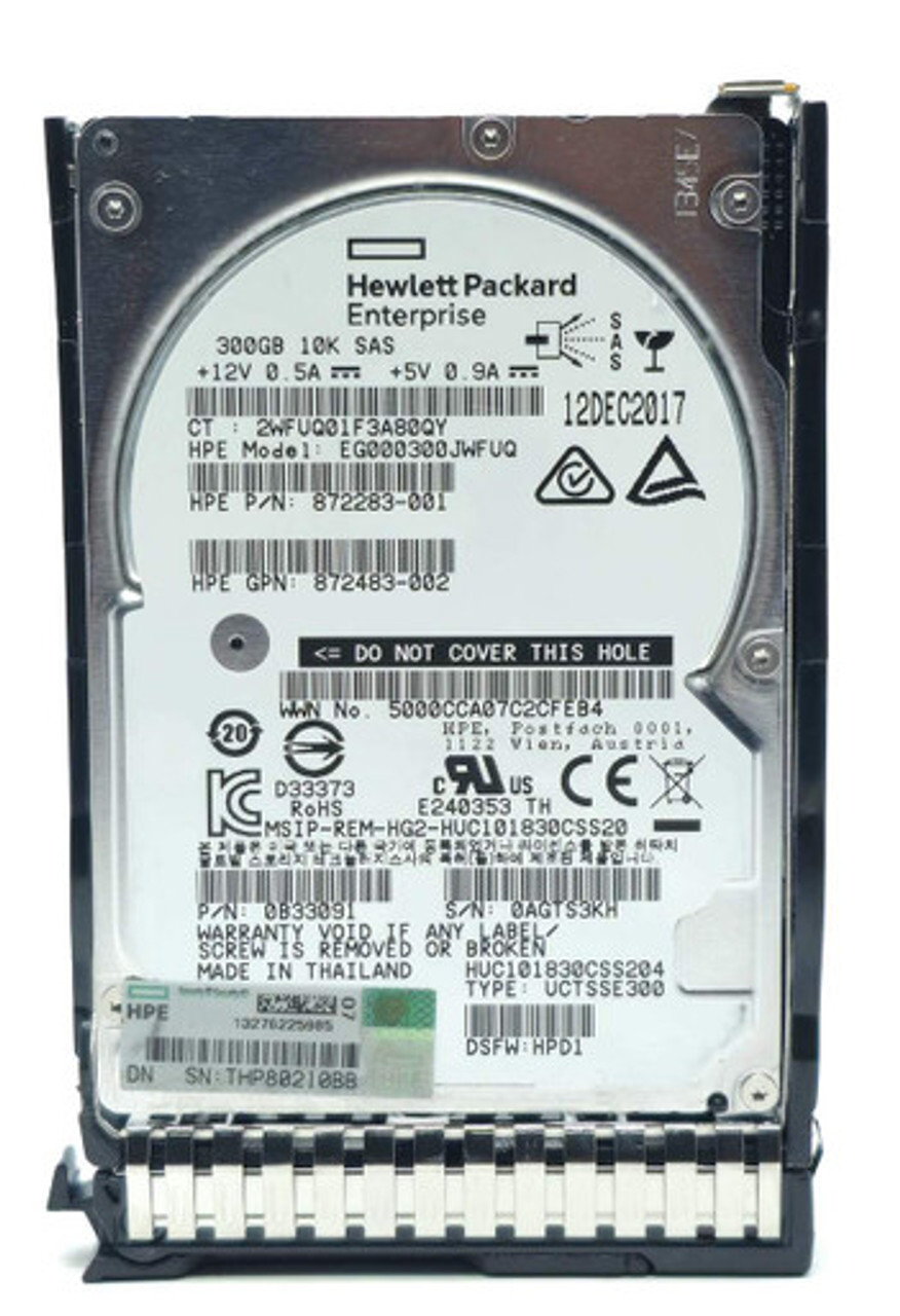 HP 768788-001 - 300GB 10K 12Gb/s SAS Enterprise SC DS SFF