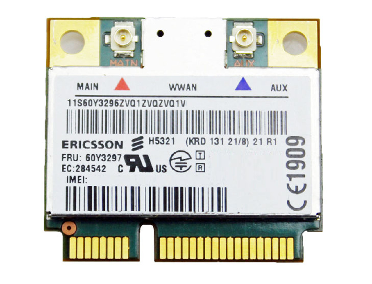 Lenovo純正 Ericsson H5321gw H5321 3G HSPA+ 21Mbps ワイヤレスWAN/WWANカード 60Y3297/04W3786 for Thinkpad　　#WWC02007 Lenovo純正 QUALCOMM Gobi 2000 3G ワイヤレスWAN WWAN