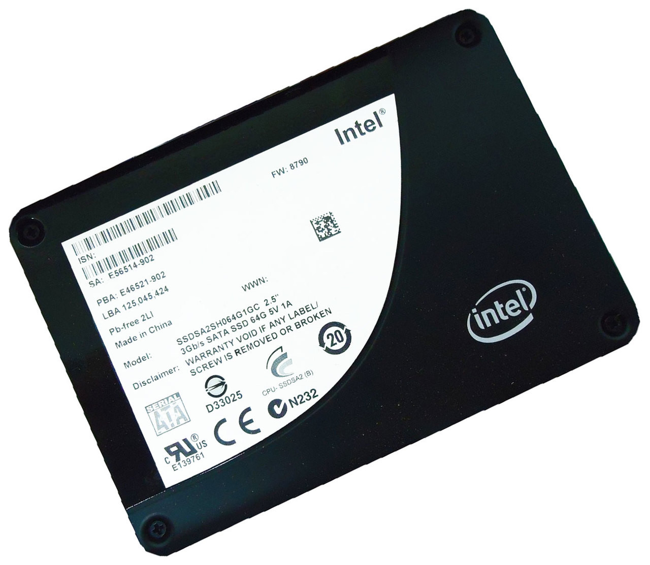 Intel SSDSA2SH064G1GC - 64GB 3Gbp/s X25-E Extreme SATA 7mm Thin 2.5