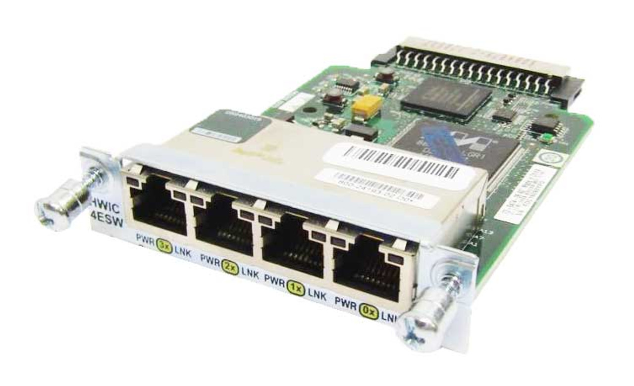 Cisco HWIC-4ESW-POE - 4-Port Ethernet Switch HWIC with Power Over Ethernet  Cisco Router High-Speed WAN Interface Card