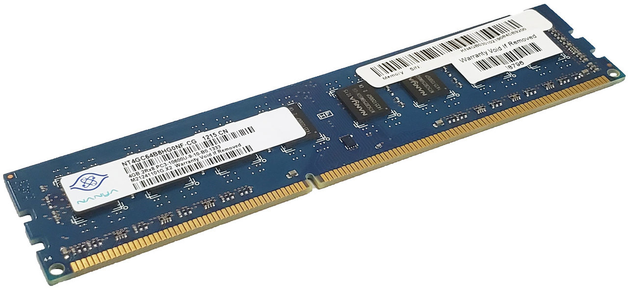 Desktop - 240-Pin DIMM: Nanya NT4GC64B8HG0NF-CG - 4GB 1333Mhz PC3-10600U  DDR3-1333 240-Pin DIMM Desktop Memory Ram