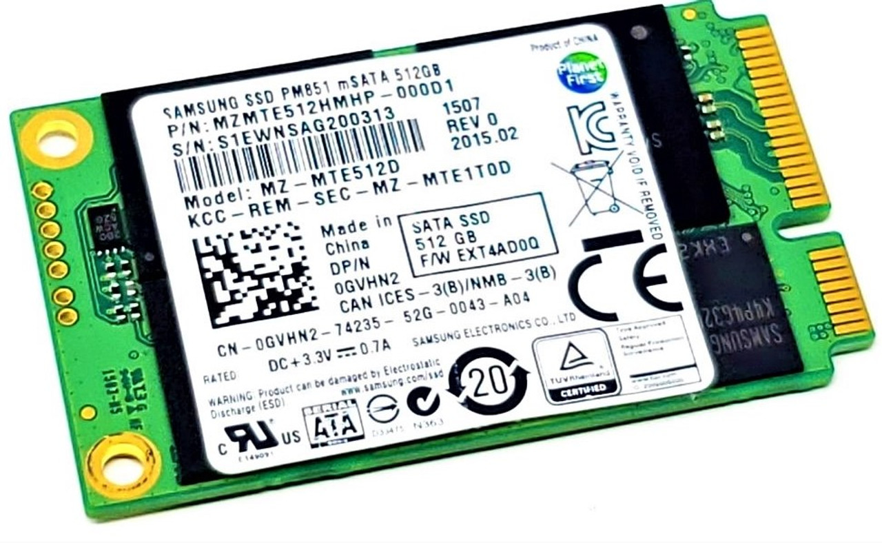 Samsung MZ-MLN512D - 512GB 6Gb/s mSATA Mini PCI-E Solid State SSD