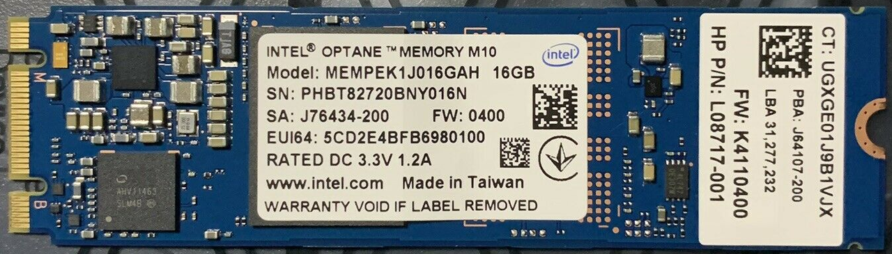 Intel MEMPEK1J016GAH - SSD 16GB 2280 PCIe3x2 NVMe 3D XP