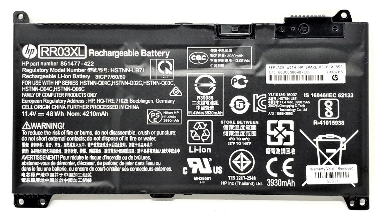 HP 851477-422 - RR03XL RR03 4-Cell Battery for HP ProBook 430