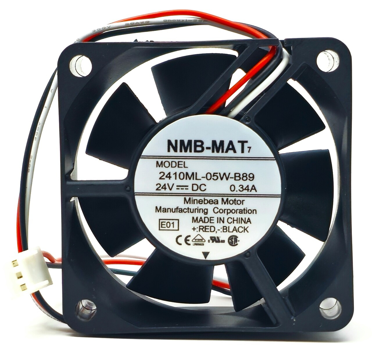 NMB 2410ML05WB89 60x60x25mm DC24V 0.34A 3Pin Connector Cooling Fan