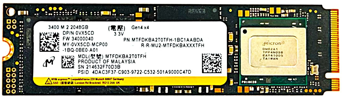 MTFDKBA2T0TFH-1BC1AABHA - 2TB NVMe PCIe Gen3 x4 M.2 2280 Solid