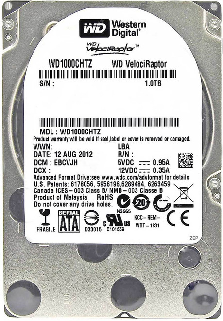 Western Digital WD1000CHTZ-88JCPV0 - 1TB 10K RPM SATA 15mm 2.5" Hard Drive