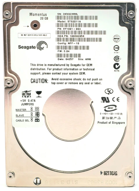 39HMG - 20GB 4.2K RPM IDE PATA ATA 2.5" Laptop Hard Drive