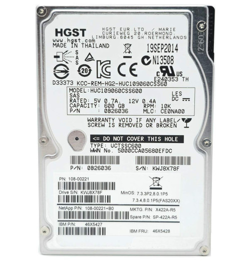 Hitachi 0B26028 - 600GB 10K RPM 64MB Cache 6.0Gbps SAS 2.5