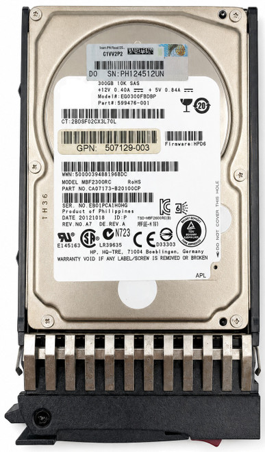 HP 641552-001 - 300GB 10K RPM 64MB Cache 6.0Gb/s SAS 2.5-Inch SFF