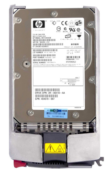HP 404670-007 - 72.8GB 15K RPM Wide Ultra320 80-Pin SCSI 3.5" Hot-Swap Hard Drive for HPE ProLiant DL360 DL380 DL580 ML310 ML350 ML370 ML570 G1 G2 G3