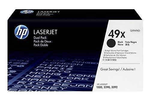 HP Q5949XD - Black 6000 Yield # 49X Toner Cartridge Dual Pack HP Q5949XD - Black 6000 Yield # 49X Toner Cartridge Dual Pack