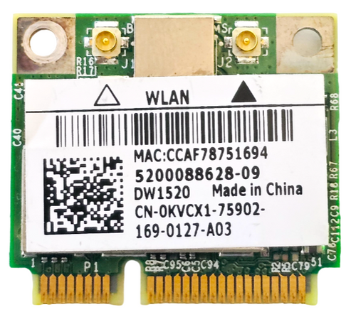 8RPJ3 - Wireless 1520 WLAN WiFi Half-Height Mini Card 8RPJ3 8RPJ3 - Wireless 1520 WLAN WiFi Half-Height Mini Card 8RPJ3