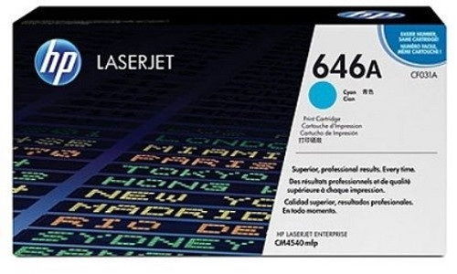 HP CF031A - Cyan 12500 Yield # 646A Toner Cartridge HP CF031A - Cyan 12500 Yield # 646A Toner Cartridge