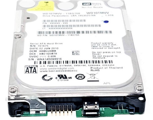 Western Digital WD10TMVV-11TK7S1 - 1TB 5.2K RPM USB 9.5mm 2.5" Hard Drive