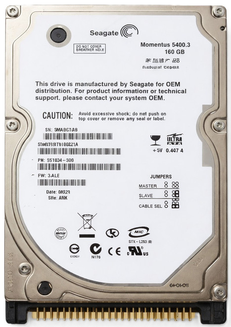 Seagate 9S1034-508 - 160GB 5.4K IDE 2.5" Hard Disk Drive (HDD)