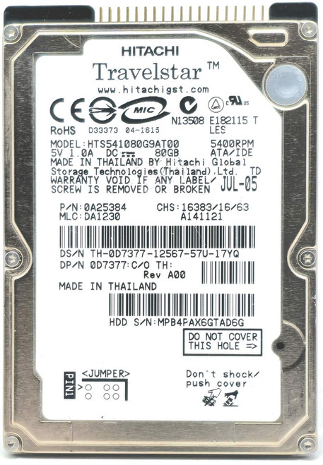 HP 376770-001 - 80GB 4.2K RPM IDE PATA EIDE ATA 2.5" Laptop Hard Drive