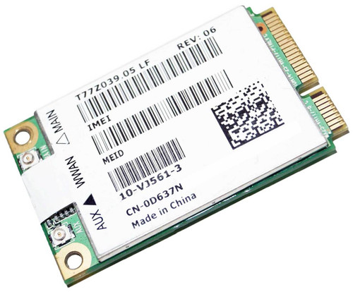D637N - Wireless 5600 3G Mobile Broadband EVDO HSPA WWAN Mini PCI-E Card D637N - Wireless 5600 3G Mobile Broadband EVDO HSPA WWAN Mini PCI-E Card