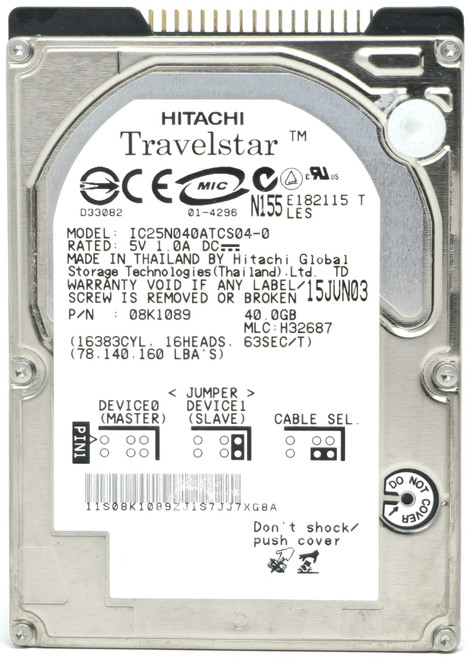 Hewlett-Packard (HP) 418581-001 - 40GB 4.2K RPM IDE PATA ATA 2.5