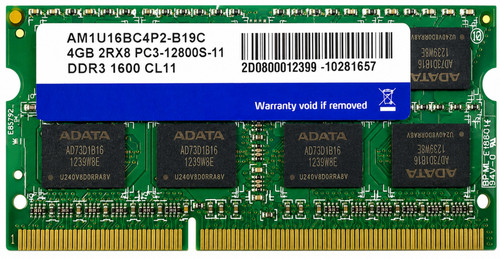 AM1U16BC4P2-B19C - 4GB (1x4GB) 1600Mhz PC3-12800S DDR3-1600 204
