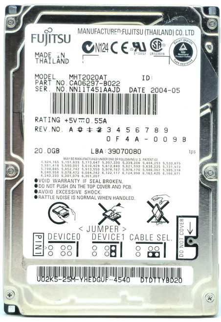 Y0268 - 20GB 4.2K RPM IDE PATA ATA 2.5" Laptop Hard Drive