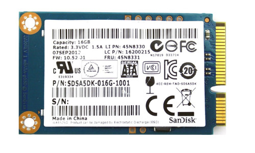 IBM / Lenovo 0B47309 - 16GB mSATA Solid State Drive (SSD) Hard