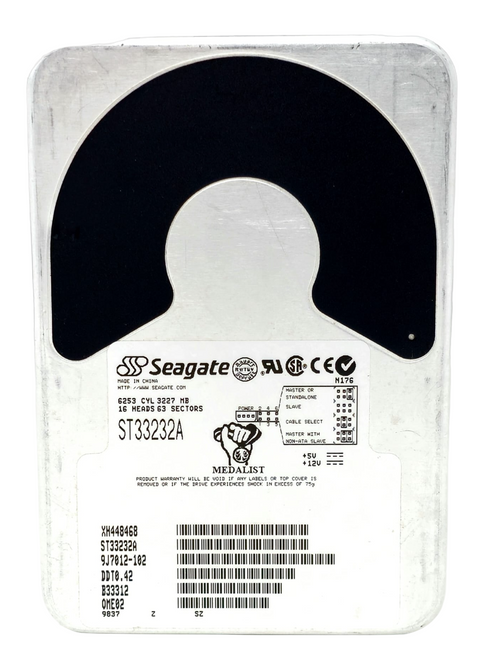 Seagate ST33210A - 3.2GB IDE/ATA LFF Internal 3.5" Legacy Hard Drive