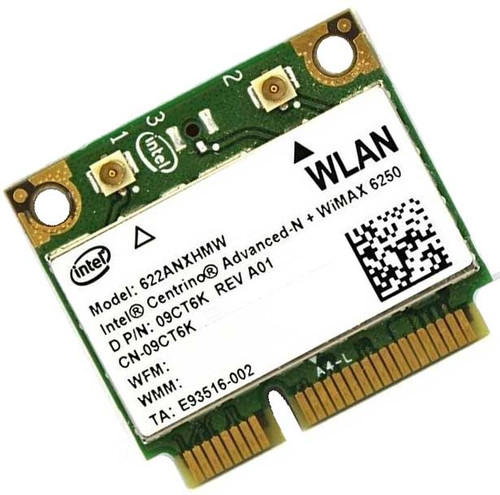 9CT6K - Intel WiFi Wireless Advanced N + WIMAX 6250 (802.11a/ g/n 1X2) Half-Height Mini Card