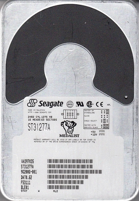 Seagate ST31277A - 1.2GB 4.5K IDE 3.5" Hard Disk Drive (HDD) Seagate ST31277A - 1.2GB 4.5K IDE 3.5" Hard Disk Drive (HDD)