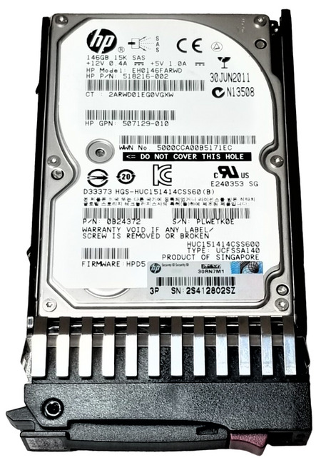 HP EH0146FARUB - 146GB 15K RPM 16MB Cache 6.0Gbps SAS 2.5" Hard Drive HP EH0146FARUB - 146GB 15K RPM 16MB Cache 6.0Gbps SAS 2.5" Hard Drive