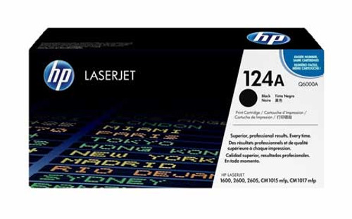 HP Q6000A - Black 2500 Yield # 124A Toner Cartridge HP Q6000A - Black 2500 Yield # 124A Toner Cartridge