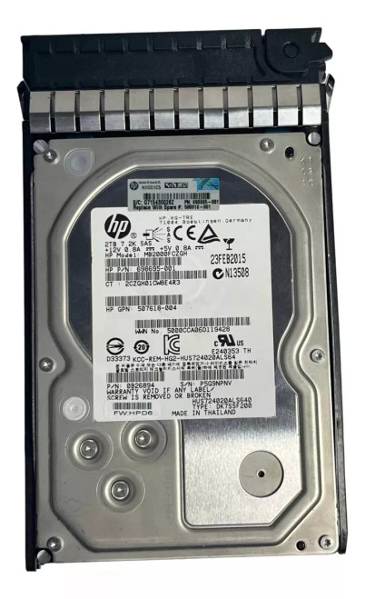 Hewlett-Packard (HP) 507616-B21 - 2TB 7.2K RPM 6G SAS LFF 3.5" Hard Disk Drive (HDD) Hewlett-Packard (HP) 507616-B21 - 2TB 7.2K RPM 6G SAS LFF 3.5" Hard Disk Drive (HDD)