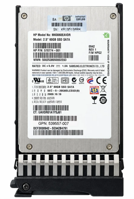 572071-B21 - 60GB 3G SATA 2.5" SFF Hot-Plug Midline SSD