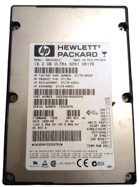 Hewlett-Packard (HP) P1215-60000 - 18.2GB 7.2K RPM 68-Pin SCSI 3.5" Hard Disk Drive (HDD)