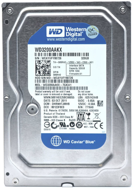 Western Digital WD3200AAKX - 320 GB 7.2K RPM 16 MB Cache SATA 6 Gb/s 3.5" Caviar Blue Hard Drive Western Digital WD3200AAKX - 320 GB 7.2K RPM 16 MB Cache SATA 6 Gb/s 3.5" Caviar Blue Hard Drive
