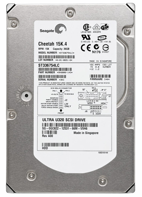 Seagate 9X6006-041 - 36.7GB 15K RPM Ultra320 SCSI 80-Pin SCA 3.5" Hard Drive