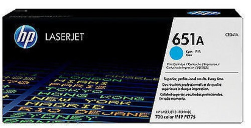 HP CE341A - Cyan 16000 Yield # 651A Toner Cartridge HP CE341A - Cyan 16000 Yield # 651A Toner Cartridge