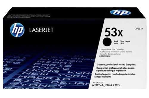 HP Q7553X - Black 7000 Yield # 53X Toner Cartridge HP Q7553X - Black 7000 Yield # 53X Toner Cartridge