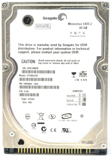 Toshiba K000014260 - 80GB 5.4K RPM IDE PATA EIDE ATA 2.5" Laptop Hard Drive