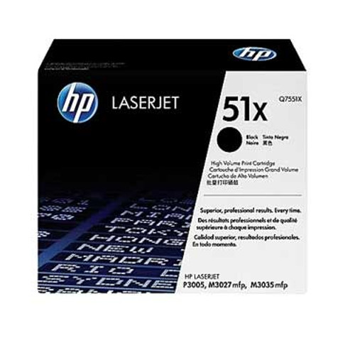 HP Q7551X - Black 13000 Yield # 51X Toner Cartridge HP Q7551X - Black 13000 Yield # 51X Toner Cartridge