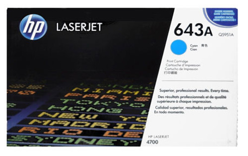 HP Q5951A - Cyan 10000 Yield # 643A Toner Cartridge HP Q5951A - Cyan 10000 Yield # 643A Toner Cartridge