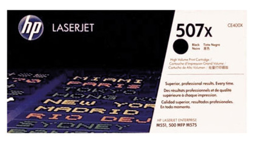 HP CE400X - Black 11000 Yield # 507X Toner Cartridge HP CE400X - Black 11000 Yield # 507X Toner Cartridge