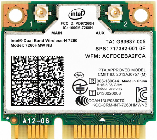 717382-001 - 7260HMW Wireless-N Half Mini PCIe WiFi Card for EliteBook ProBook ZBook