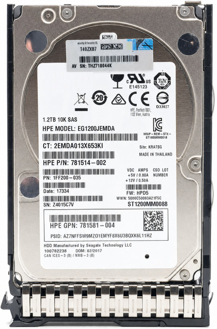 876938-002 - 1.2TB 10K RPM 12Gbps SAS 2.5
