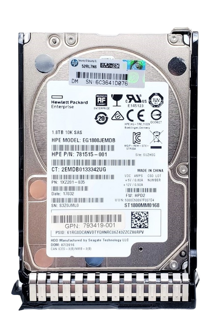HP 1XZ201-035 - 1.8TB 10K ENT SC 12G SAS 2.5" Hard Drive for HPE ProLiant BL420 BL460 DL160 DL360 DL360P DL580 ML150 ML350 SL230S G9 G10 HP 1XZ201-035 - 1.8TB 10K ENT SC 12G SAS 2.5" Hard Drive for HPE ProLiant BL420 BL460 DL160 DL360 DL360P DL580 ML150 ML350 SL230S G9 G10