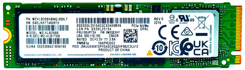 Samsung MZVPV256HDGL-00000 - 256GB NVMe PCIe Gen3 x4 M.2 2280 SSD for Latitude XPS Precision HP EliteBook ProBook ThinkPad Ideapad