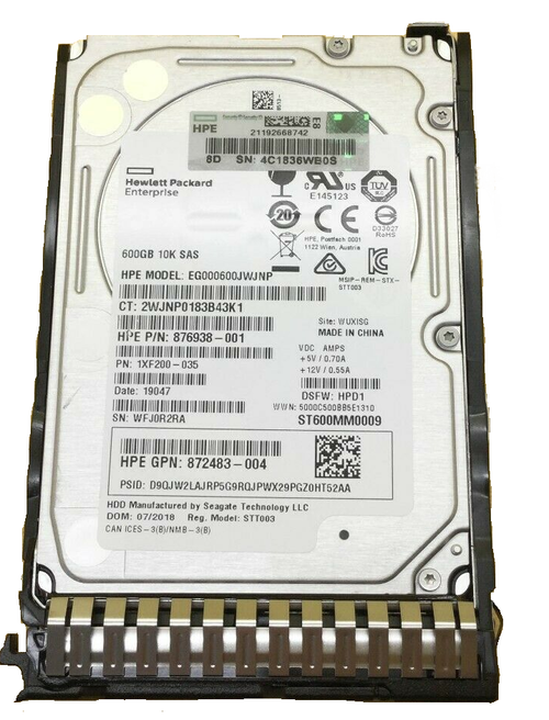 HP L03055-001 - 600GB 10K RPM 12G SAS 2.5" Hard Drive HP L03055-001 - 600GB 10K RPM 12G SAS 2.5" Hard Drive