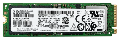 MZ-VLV1T0D - 1TB M.2 2280 NGFF PCIe NVMe Gen3x4 Solid State SSD