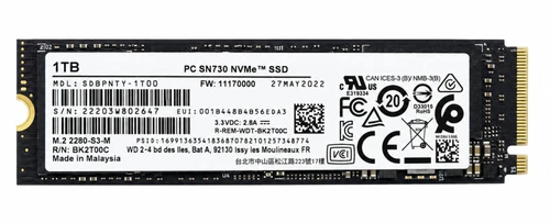 WDS100T2X0C - 1TB M.2 2280 NGFF PCIe NVMe Gen3x4 Solid State SSD