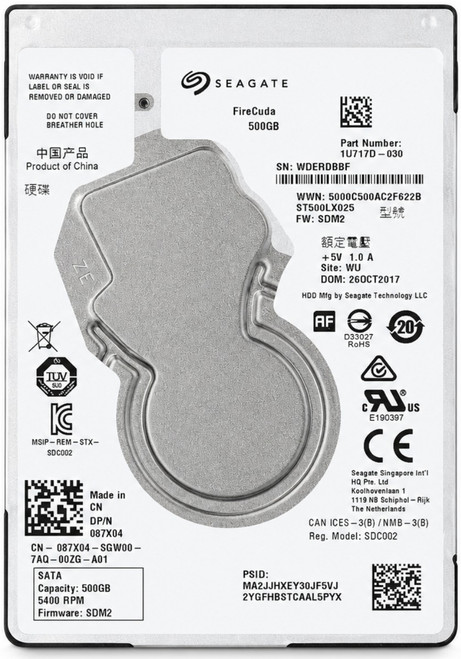 87X04 - 500GB 5.4K RPM 128MB Firecuda SATA 7mm 2.5" SSHD Hybrid Hard Drive